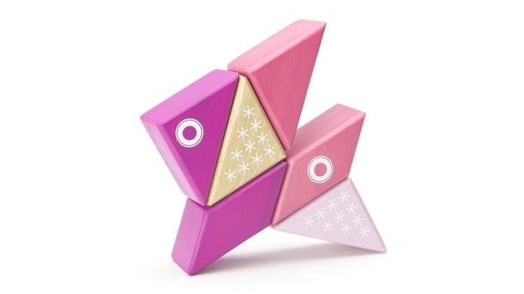 Drewniane klocki magnetyczne Travel Pals Różowy Kot - Tegu