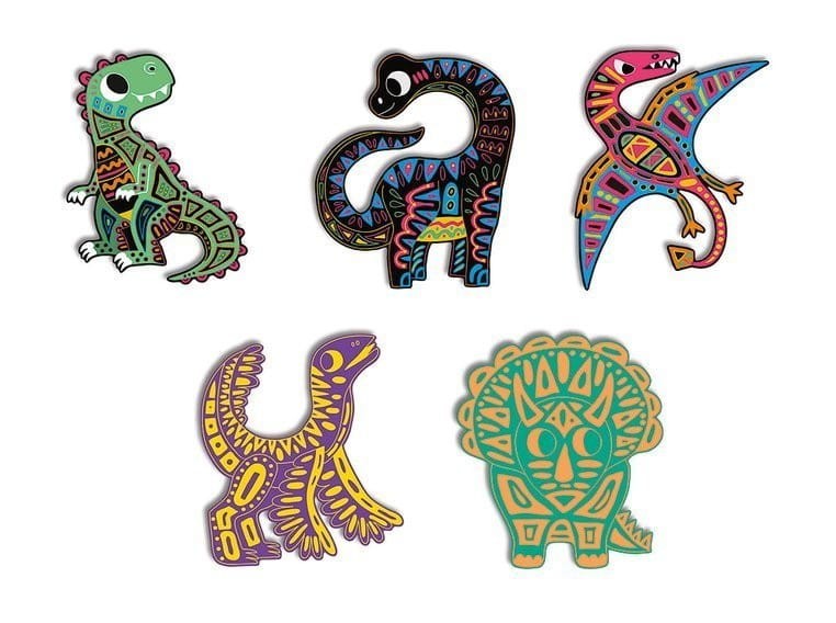 Wydrapywanka zdrapki Dinozaury 5 szt.- Janod