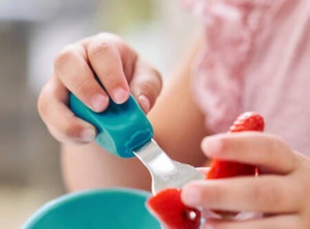 Widelec i łyżka ETAP 2 Niebieski 1-3 lata - Sztućce Nana's Manners