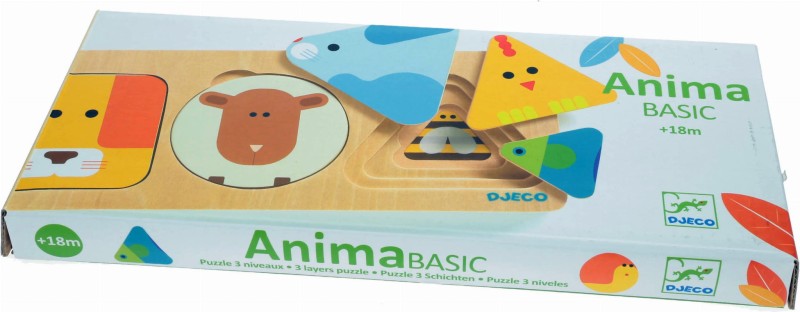 Puzzle Drewniane Zwierzątka Kształty - Djeco