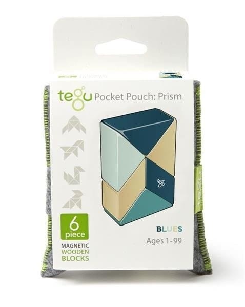 Drewniane klocki magnetyczne Prism Pocket Pouch Blues - Tegu