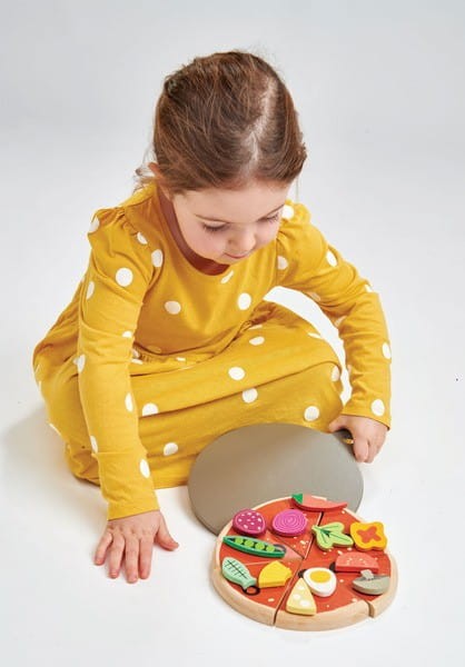 Drewniana Pizza z Dodatkami - Tender Leaf Toys