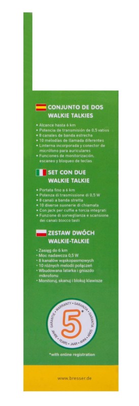 Walkie-Talkie z latarką National Geographic zasięg do 6 km - Bresser Junior