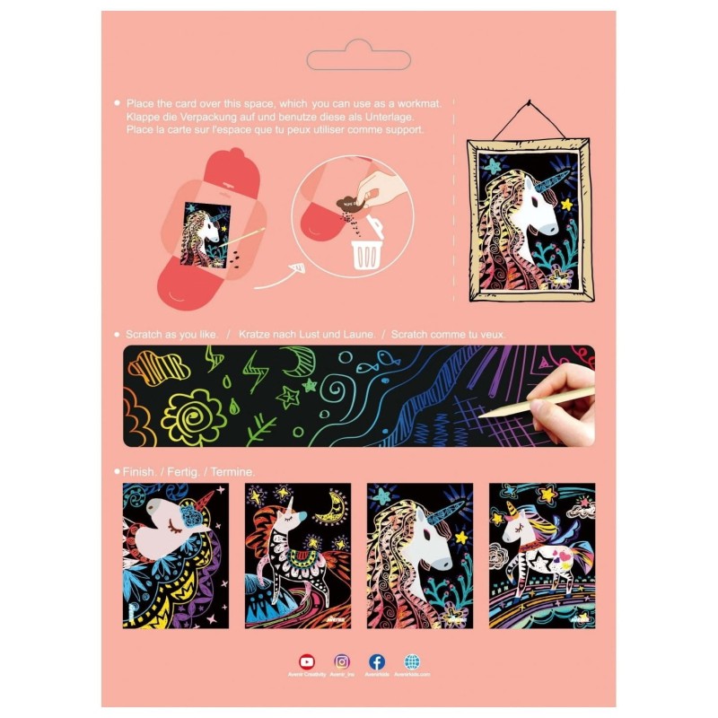 Jednorożce Wydrapywanki dla Dzieci 4 szt. Scratch - Avenir