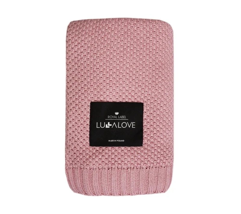 Bambusowy kocyk 80x100 cm Piwonia Splot Makaronik - Lullalove