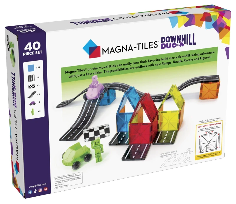 Klocki Magnetyczne droga wyścigowa 40 el. Downhill Duo MAGNA-TILES