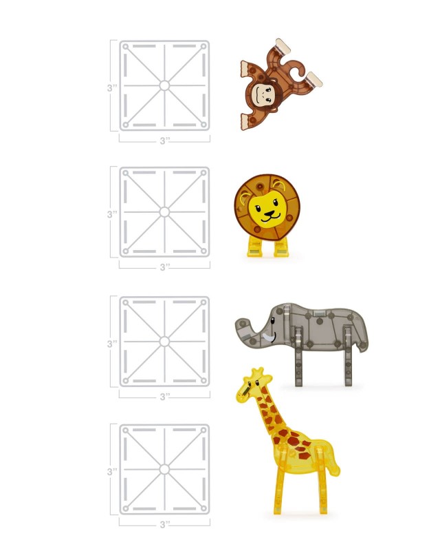 Klocki Magnetyczne zwierzęta safari 25 el. MAGNA-TILES