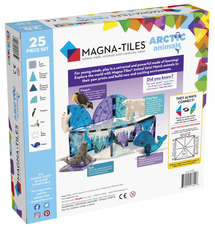 Klocki Magnetyczne zwierzęta arktyczne 25 el. MAGNA-TILES