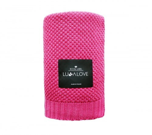 Kocyk Bambusowy 80x100 cm Malinowy Splot Makaronik - Lullalove