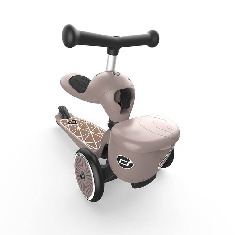 Hulajnoga Jeździk 2w1 z zamykanym schowkiem Highwaykick 1 Lifestyle Brown Lines Scoot & Ride