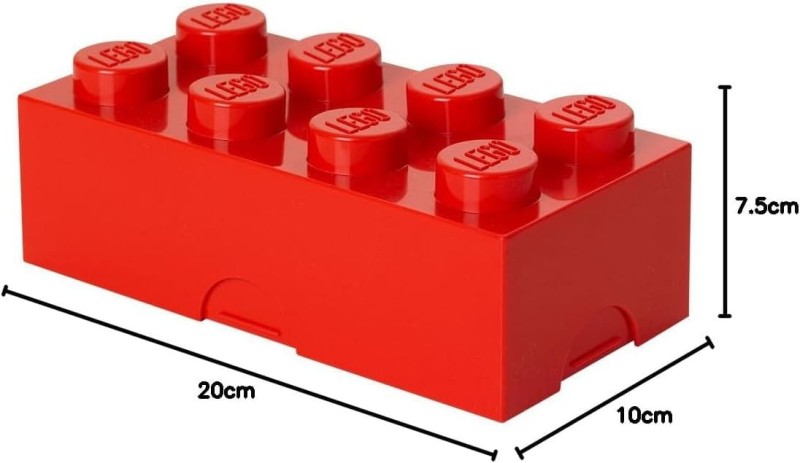 Lego pudełko klocek czerwony, lunchbox, piórnik, pojemnik