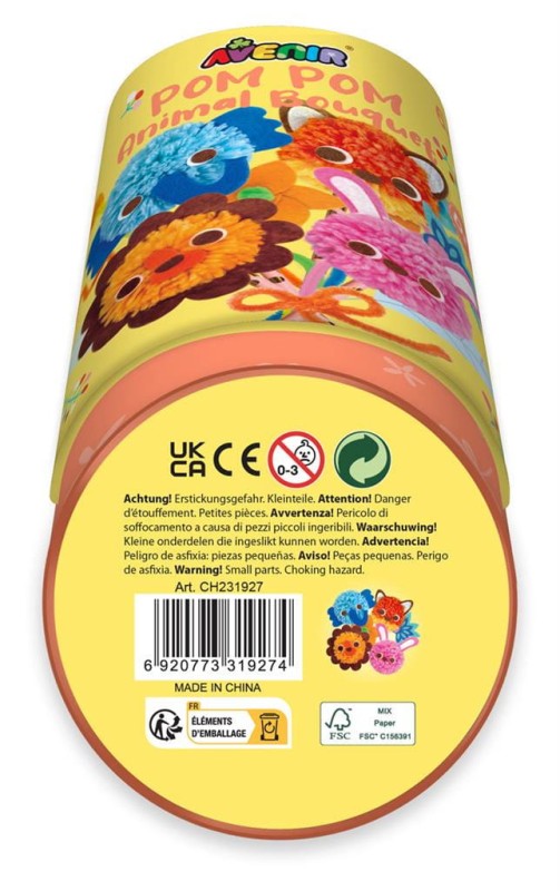 Bukiet z pomponów kreatyny zestaw DiY Zwierzęta Avenir