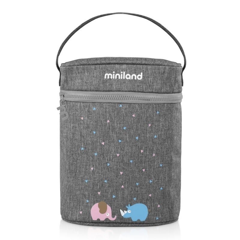 Podwójne Termoopakowanie na termos i butelkę 500ml szare - Miniland