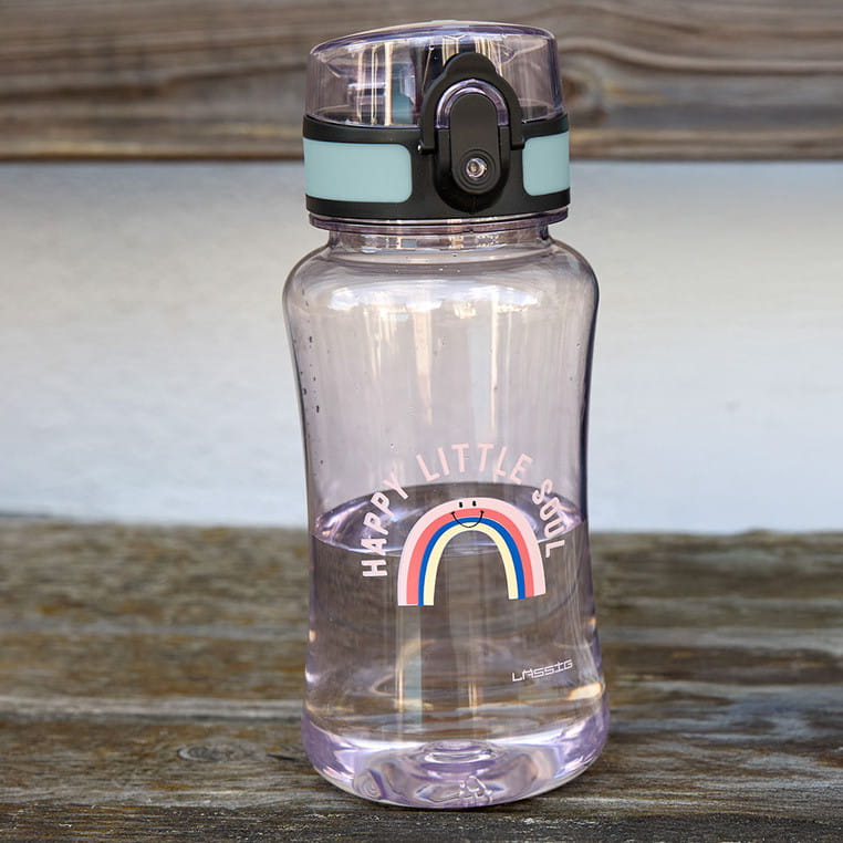 Bidon ze sportowym ustnikiem 420 ml różowy tęcza Outdoor Lassig