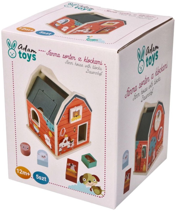 Sorter czerwona farma klocki zwierząt Adam Toys