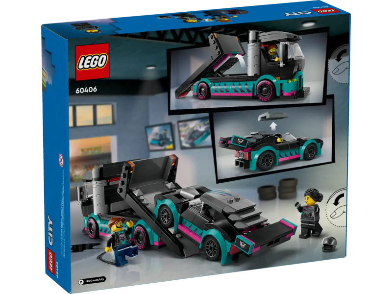 Samochód wyścigowy i laweta Lego 60406