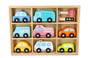 Zestaw pojazdów w Drewnianej Skrzynce - Lelin