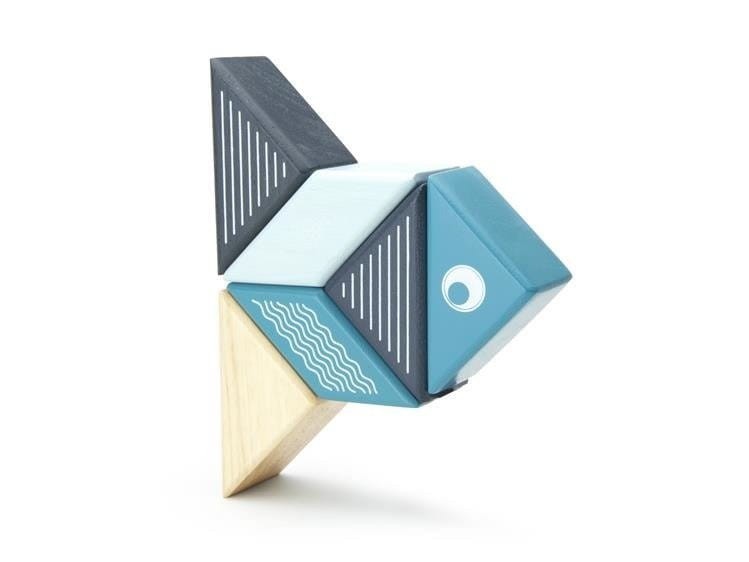 Drewniane klocki magnetyczne Travel Pals Wieloryb - Tegu