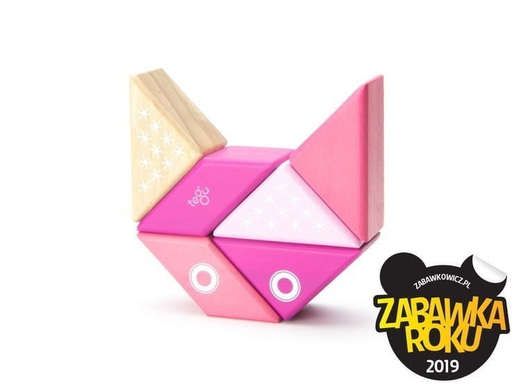 Drewniane klocki magnetyczne Travel Pals Różowy Kot - Tegu