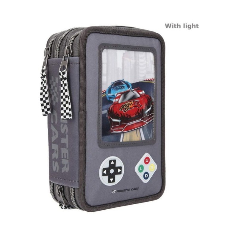 Świecący Piórnik z Wyposażeniem Monster Cars - Depesche