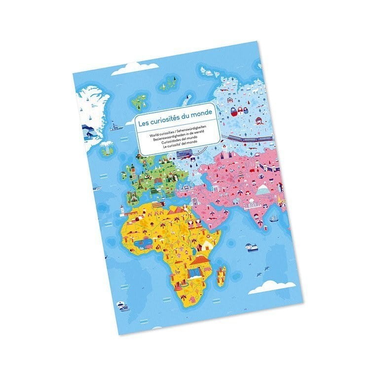 Puzzle edukacyjne z figurkami 3D Cuda świata 350 elementów - Janod