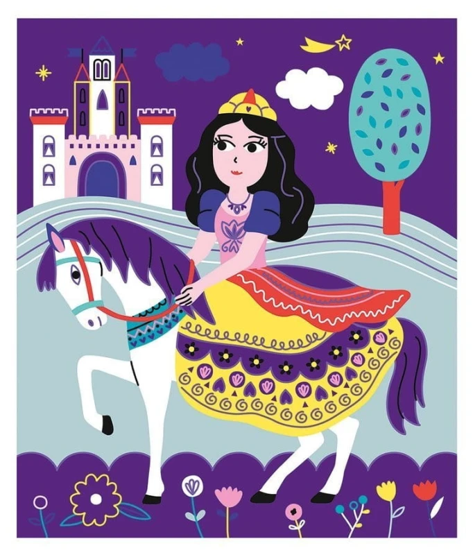 Zestaw kreatywny do zdrapywania Księżniczki 8 szt. - Janod