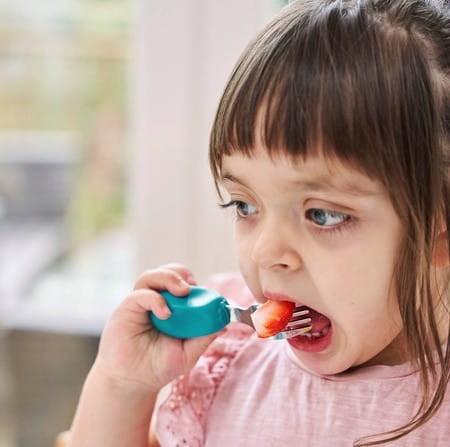 Widelec i łyżka ETAP 2 Niebieski 1-3 lata - Sztućce Nana's Manners