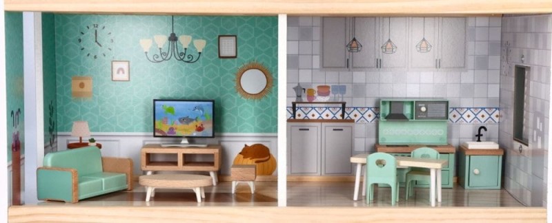 Piętrowy Domek dla Lalek z Windą i Mebelkami 80 cm - Adam Toys