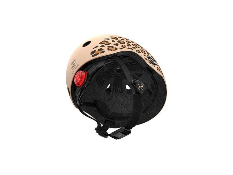 Kask ochronny z lampką LED na hulajnogę i rower dzieci 1-5 lat Leopard - Scoot & Ride