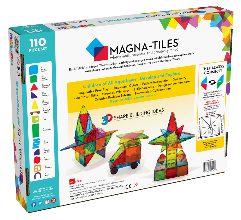 Klocki Magnetyczne 110 el. Metropolis MAGNA-TILES