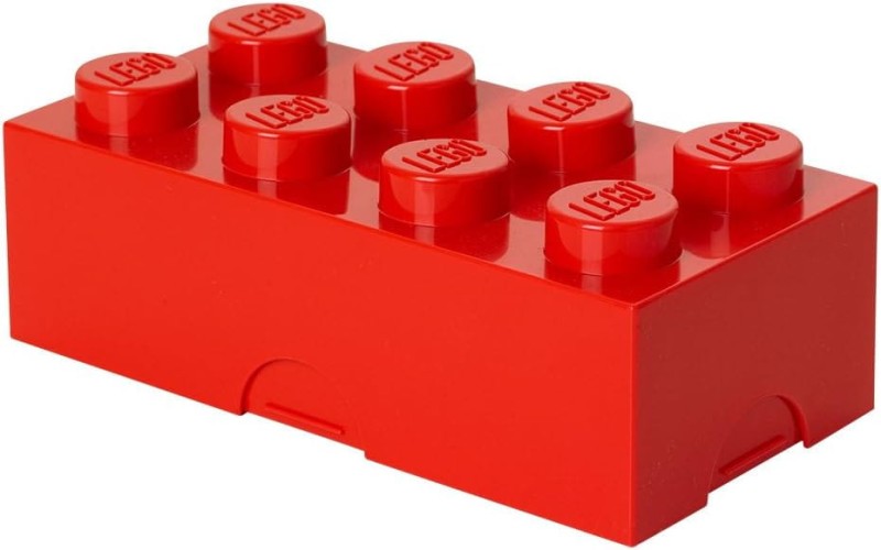 Lego pudełko klocek czerwony, lunchbox, piórnik, pojemnik