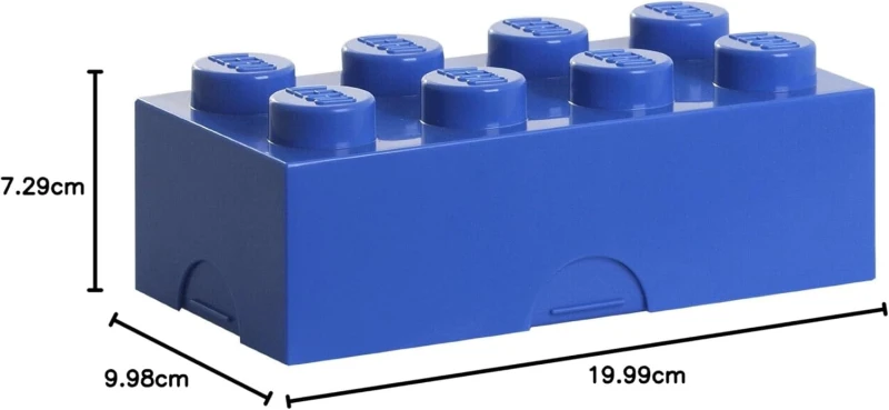 Lego pudełko klocek niebieski, lunchbox, piórnik, pojemnik