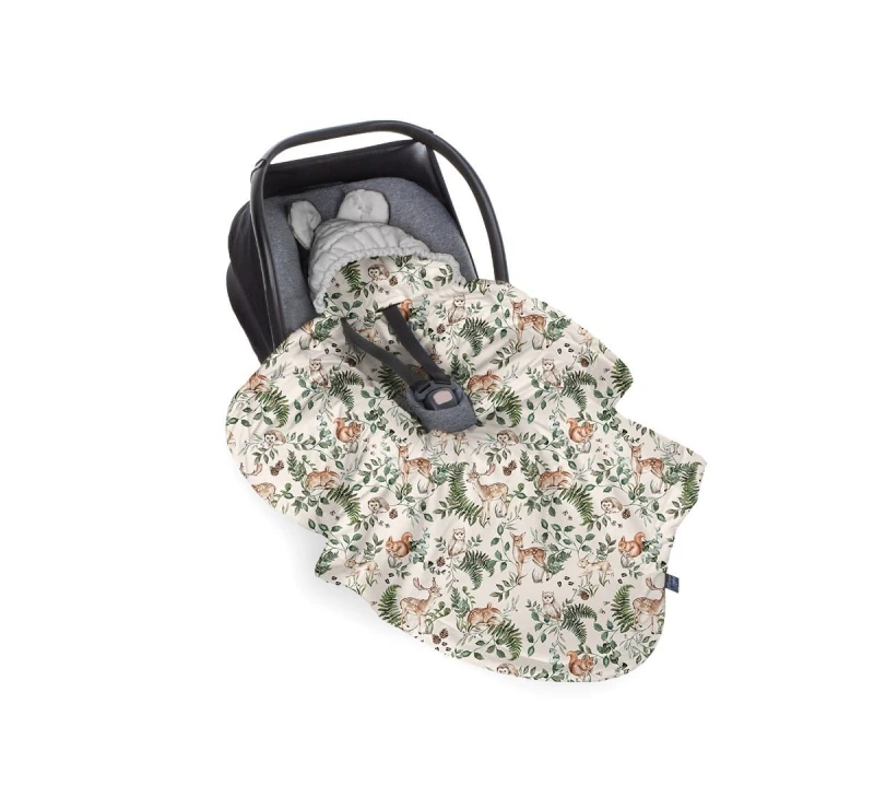 Kocyk do fotelika Animals Garden Gray - BabySteps