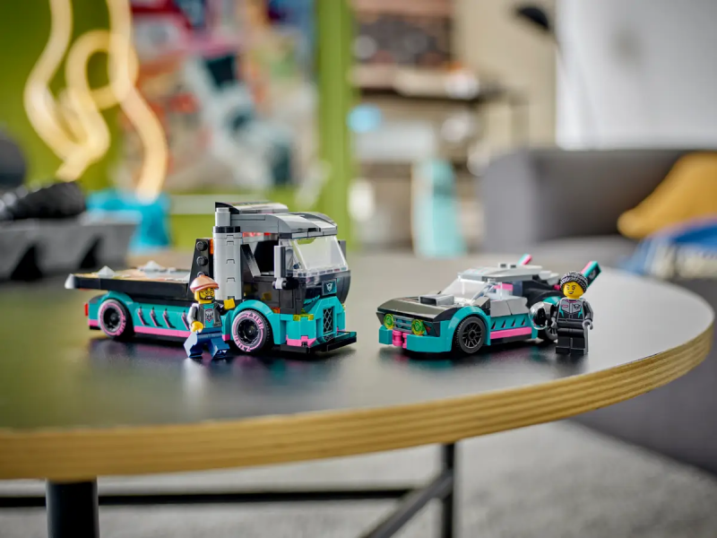 Samochód wyścigowy i laweta Lego 60406