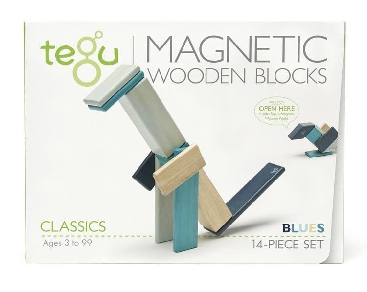 Drewniane Klocki Magnetyczne Classics Blues - Tegu
