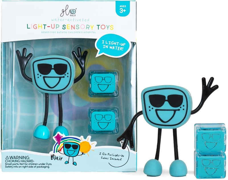 Glo Pals Ludzik LED świecący w Wodzie Niebieski + 2 Kostki Sensoryczne