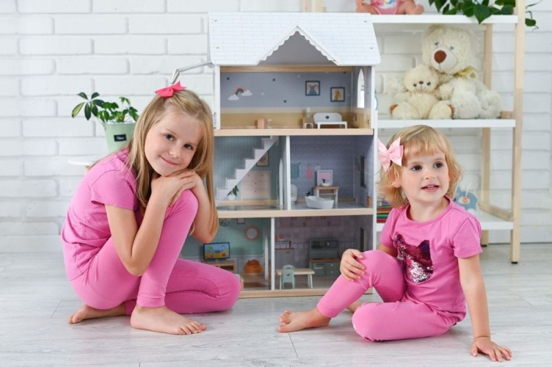 Piętrowy Domek dla Lalek z Windą i Mebelkami 80 cm - Adam Toys