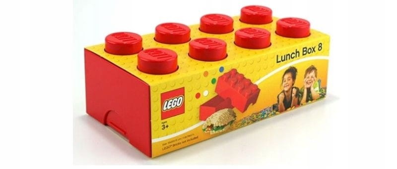 Lego pudełko klocek czerwony, lunchbox, piórnik, pojemnik