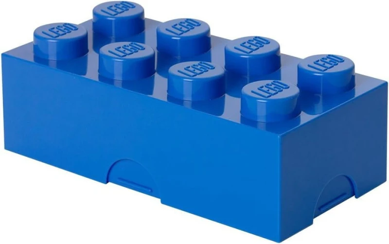 Lego pudełko klocek niebieski, lunchbox, piórnik, pojemnik