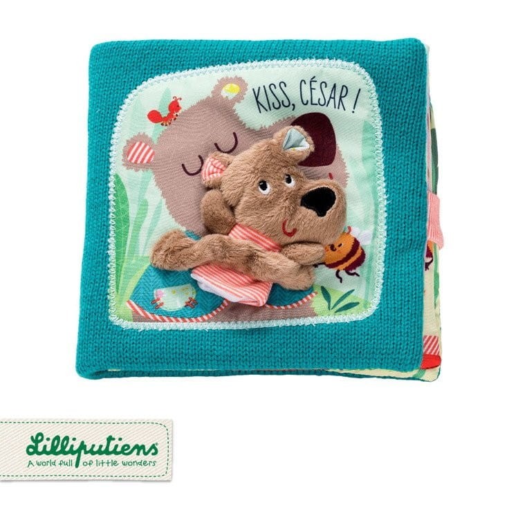 Miękka Książeczka Sensoryczna z Pacynką Niedźwiadek Cesar - Lilliputiens