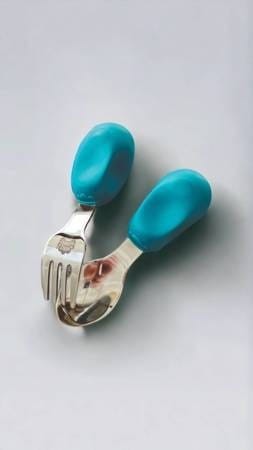 Widelec i łyżka ETAP 2 Niebieski 1-3 lata - Sztućce Nana's Manners