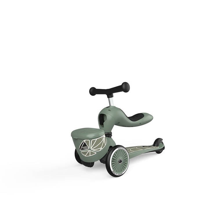 Hulajnoga Jeździk 2w1 z zamykanym schowkiem Highwaykick 1 Lifestyle Green Lines Scoot & Ride