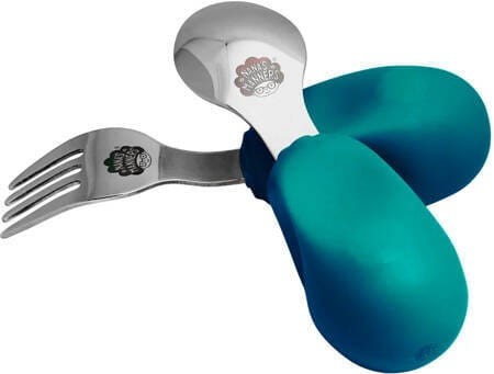 Widelec i łyżka ETAP 2 Niebieski 1-3 lata - Sztućce Nana's Manners