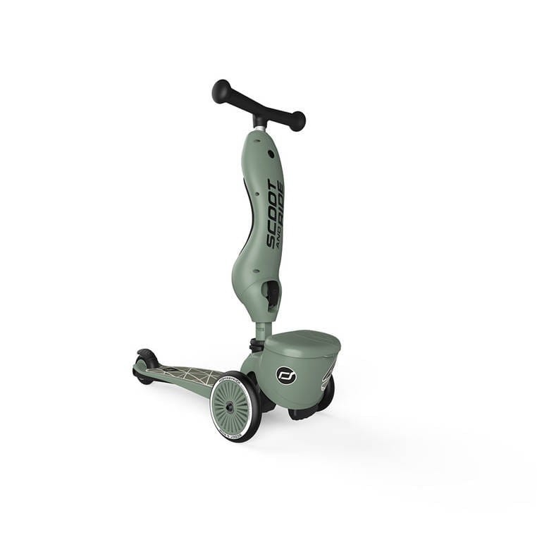 Hulajnoga Jeździk 2w1 z zamykanym schowkiem Highwaykick 1 Lifestyle Green Lines Scoot & Ride