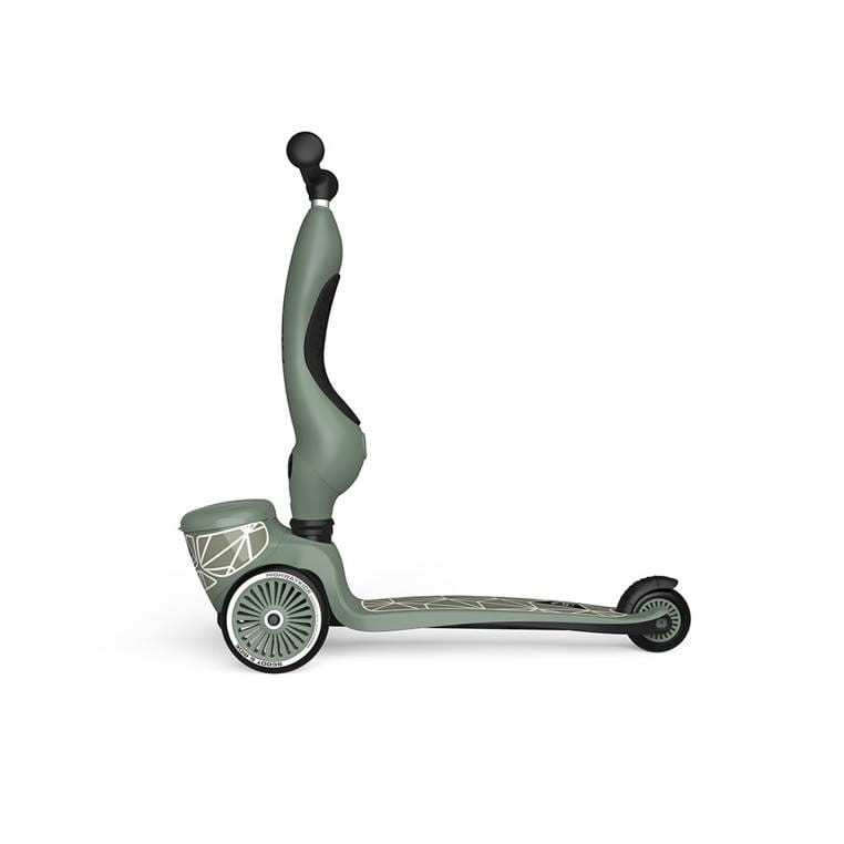 Hulajnoga Jeździk 2w1 z zamykanym schowkiem Highwaykick 1 Lifestyle Green Lines Scoot & Ride