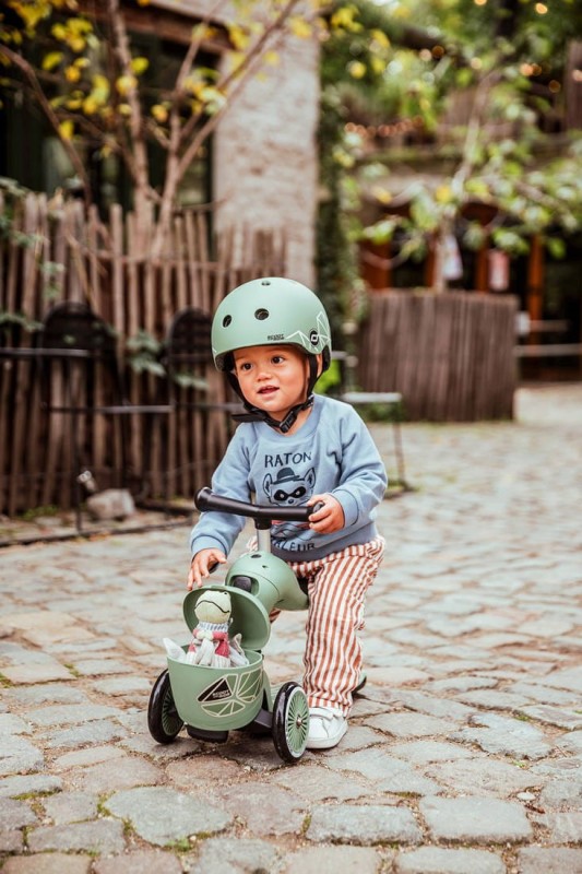 Hulajnoga Jeździk 2w1 z zamykanym schowkiem Highwaykick 1 Lifestyle Green Lines Scoot & Ride