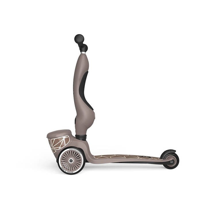 Hulajnoga Jeździk 2w1 z zamykanym schowkiem Highwaykick 1 Lifestyle Brown Lines Scoot & Ride