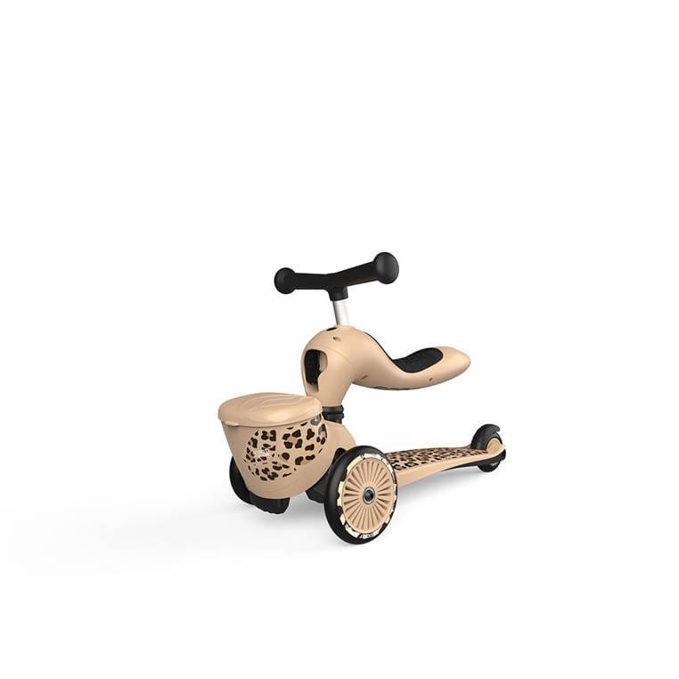Hulajnoga Jeździk 2w1 z zamykanym schowkiem Highwaykick 1 Lifestyle Leopard Scoot & Ride