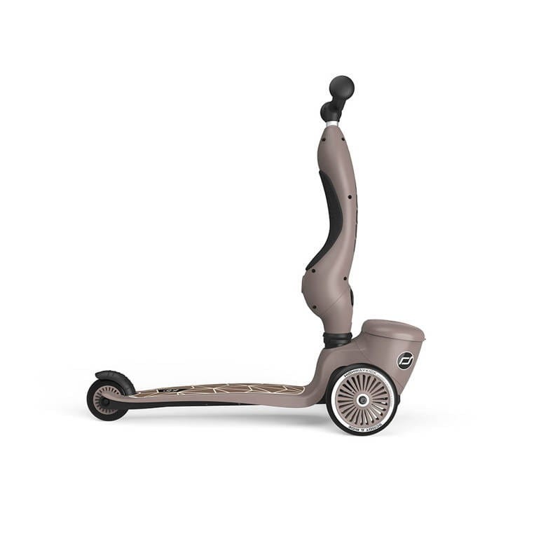 Hulajnoga Jeździk 2w1 z zamykanym schowkiem Highwaykick 1 Lifestyle Brown Lines Scoot & Ride