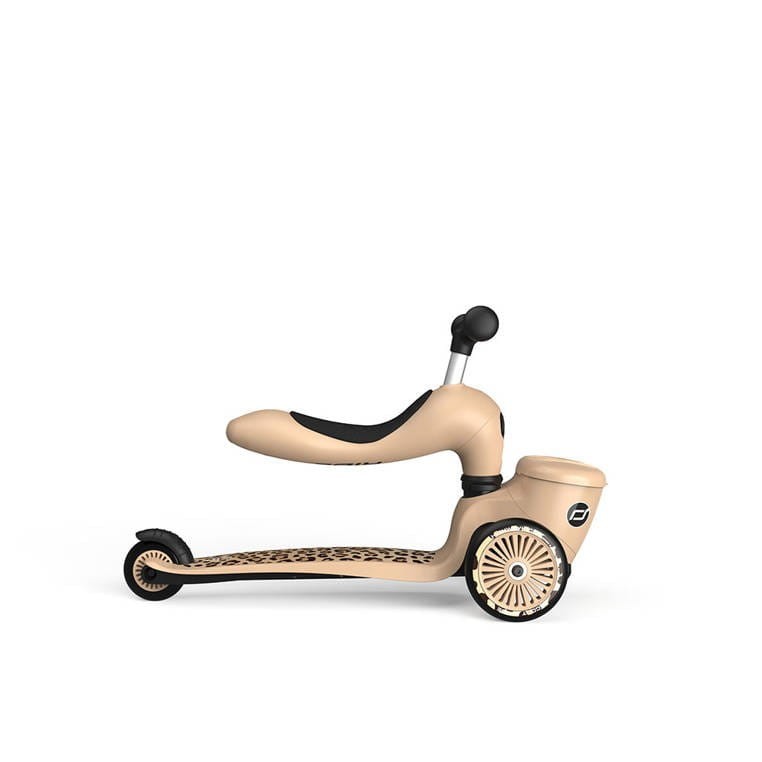 Hulajnoga Jeździk 2w1 z zamykanym schowkiem Highwaykick 1 Lifestyle Leopard Scoot & Ride